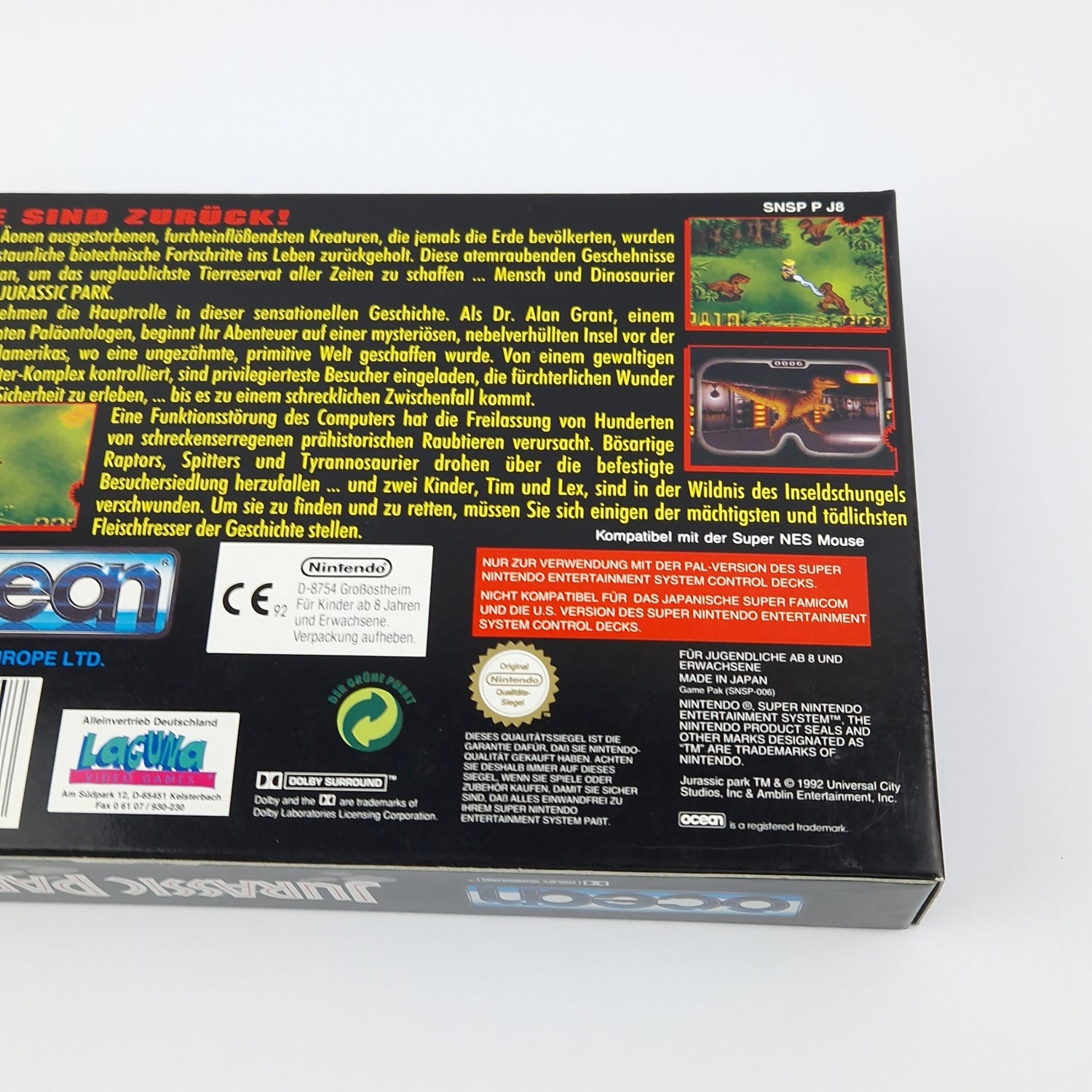 Super Nintendo Game: Jurassic Park - Module Instructions OVP cib | SNES PAL