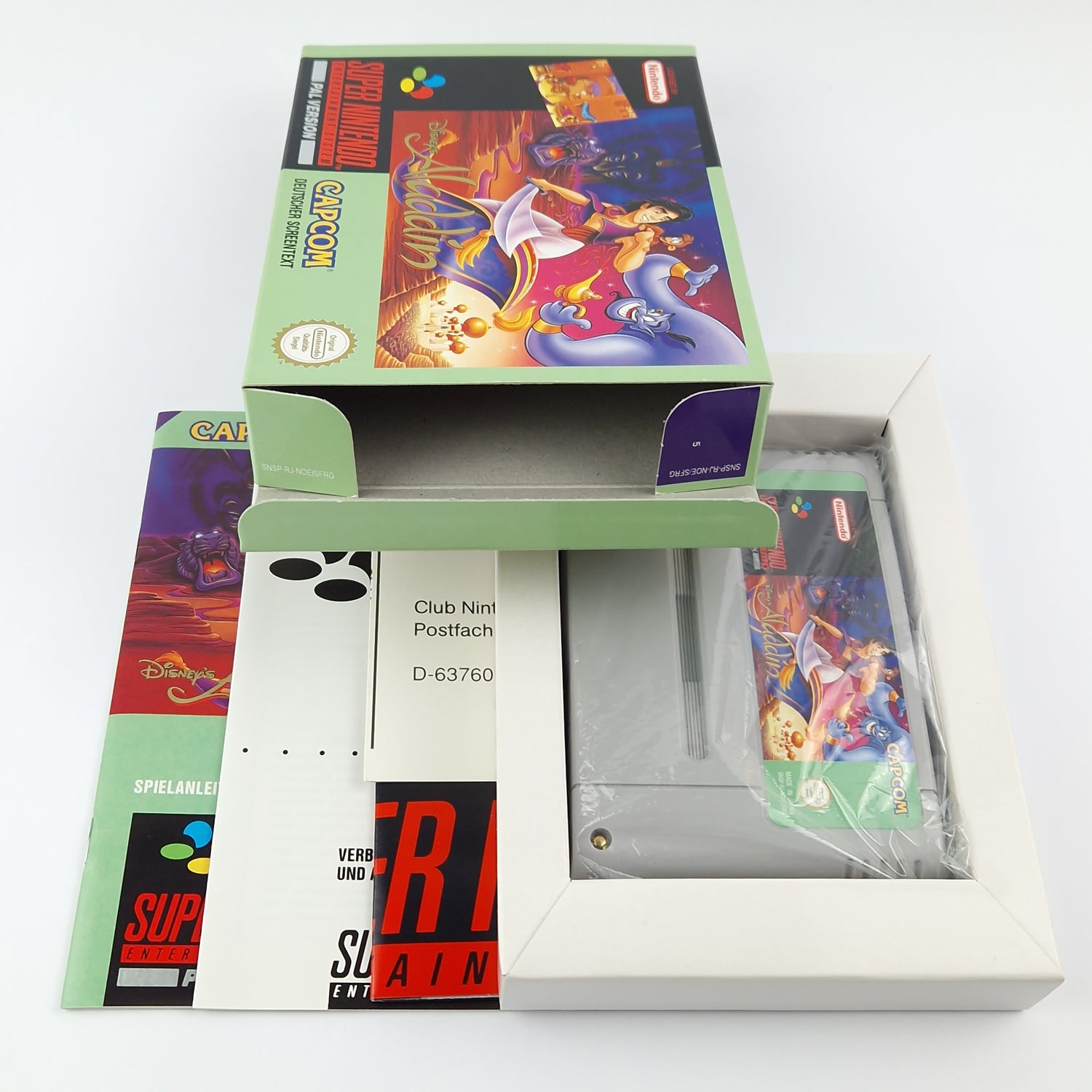 Super Nintendo Game: Disney's Aladdin - Module Instructions OVP cib | SNES PAL German