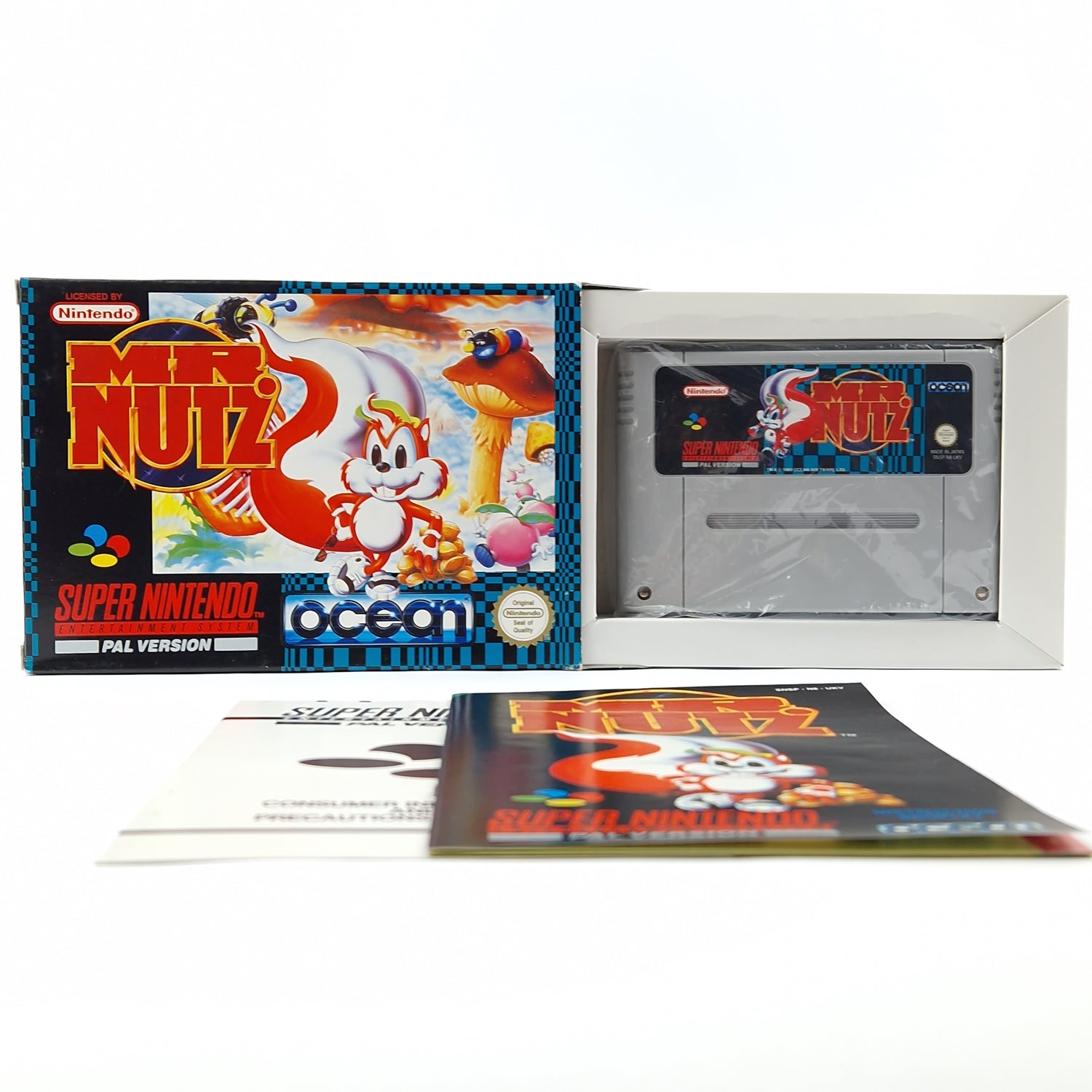 Super Nintendo Spiel : MR. Nutz - Modul Anleitung OVP cib / SNES PAL