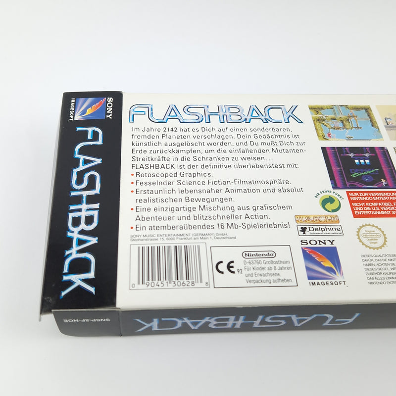 Super Nintendo Game: Flashback - Module Instructions OVP cib / SNES PAL NOE