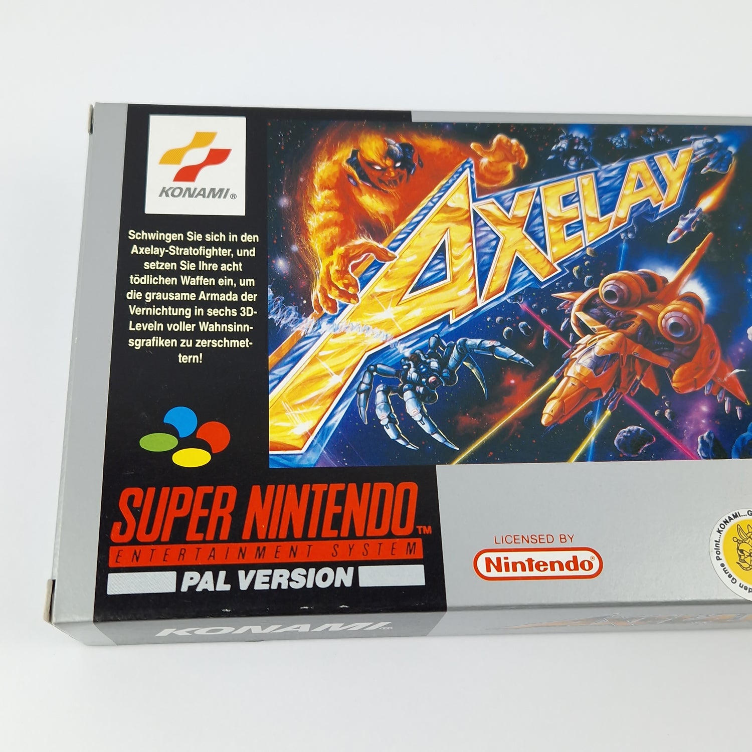 Super Nintendo Spiel : Axelay - Modul Anleitung OVP cib / SNES PAL NOE Konami