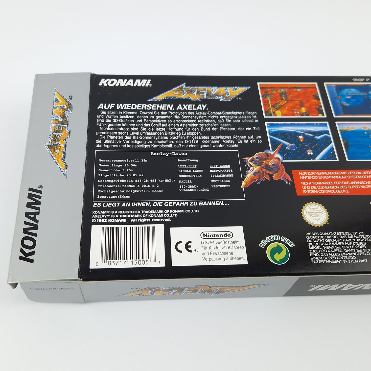 Super Nintendo Game: Axelay - Module Instructions OVP cib / SNES PAL NOE Konami