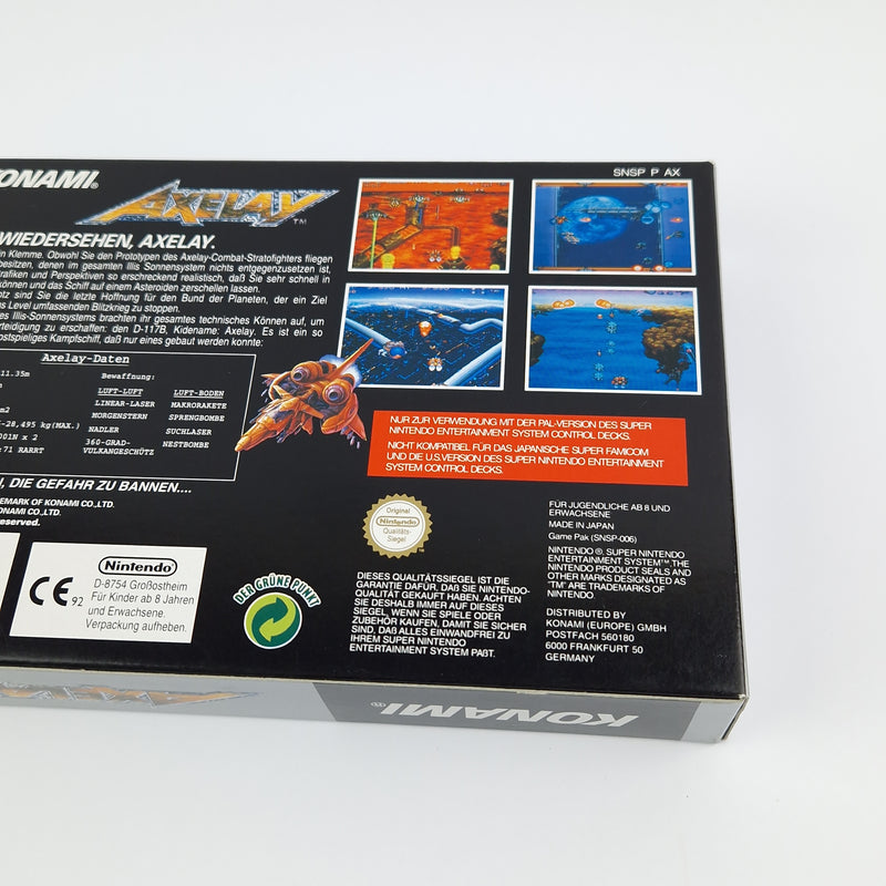 Super Nintendo Spiel : Axelay - Modul Anleitung OVP cib / SNES PAL NOE Konami