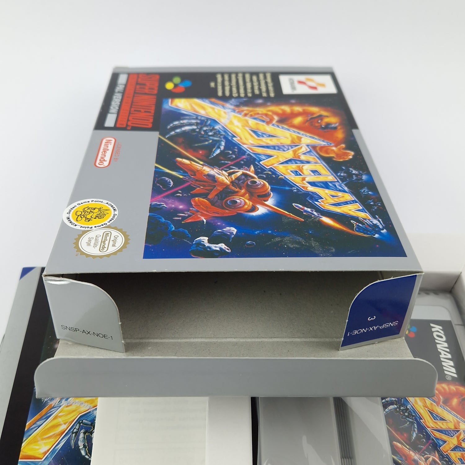Super Nintendo Spiel : Axelay - Modul Anleitung OVP cib / SNES PAL NOE Konami