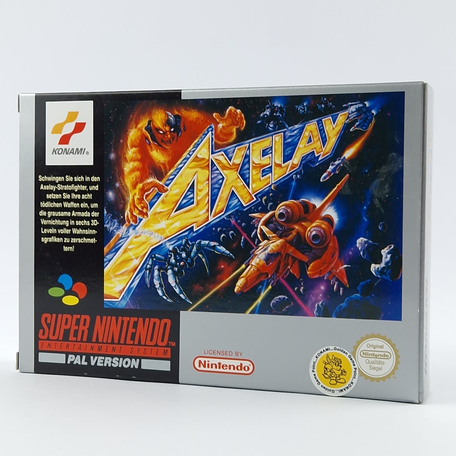 Super Nintendo Spiel : Axelay - Modul Anleitung OVP cib / SNES PAL NOE Konami