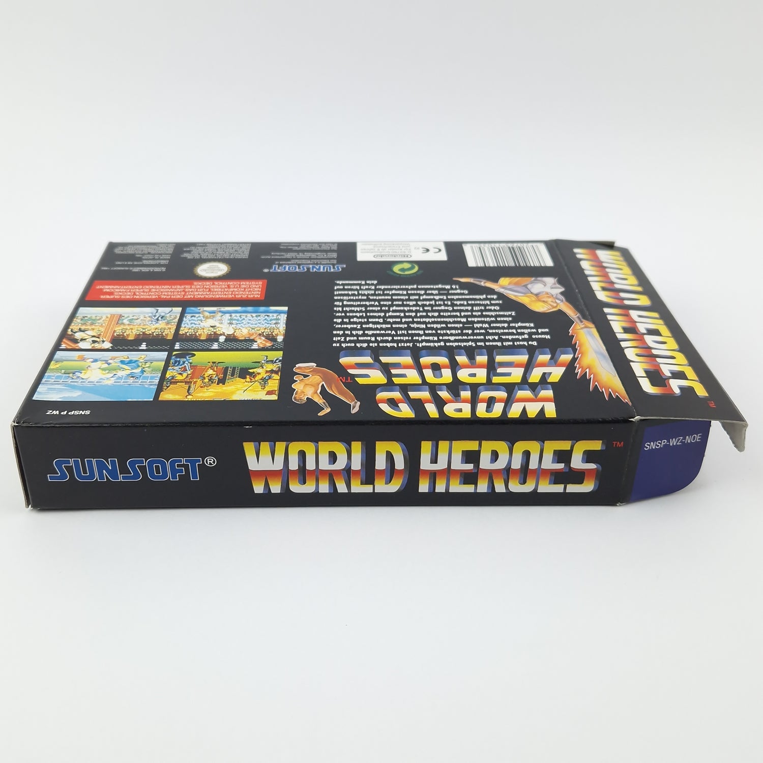 Super Nintendo Game: World Heroes - Module Instructions OVP cib / SNES PAL NOE