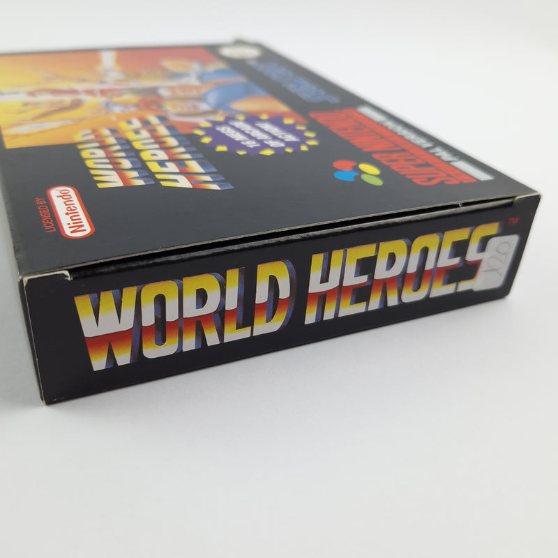 Super Nintendo Game: World Heroes - Module Instructions OVP cib / SNES PAL NOE