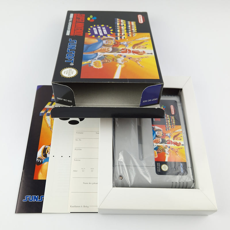 Super Nintendo Spiel : World Heroes - Modul Anleitung OVP cib / SNES PAL NOE
