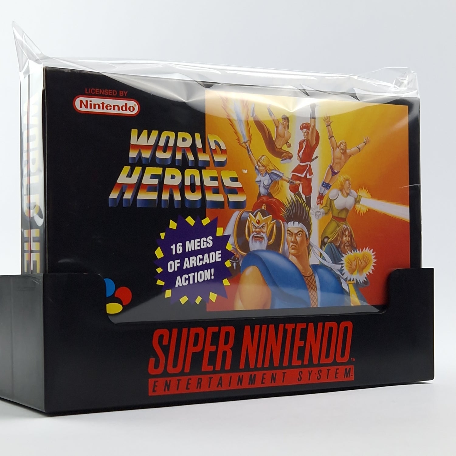 Super Nintendo Game: World Heroes - Module Instructions OVP cib / SNES PAL NOE