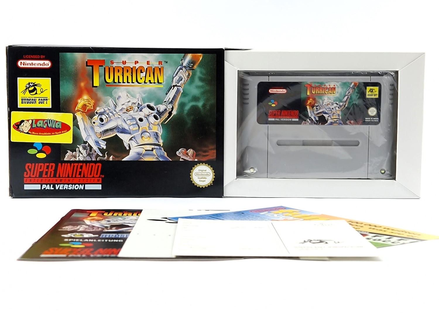 Super Nintendo Game: Super Turrican - Module Instructions OVP cib / SNES PAL NOE