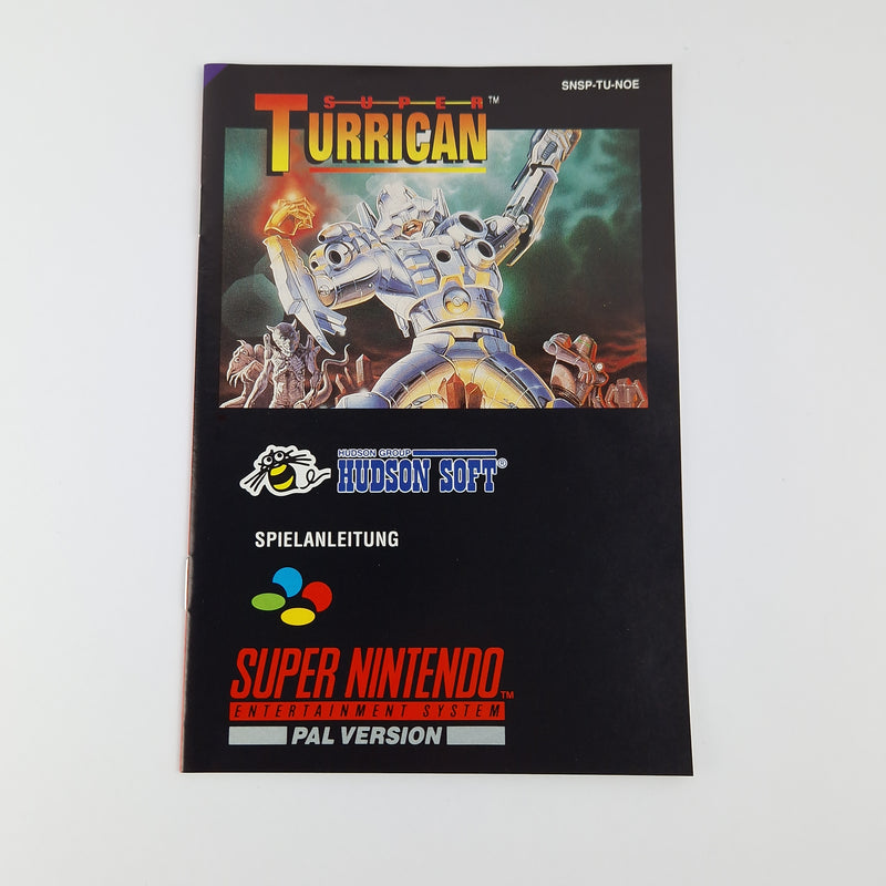 Super Nintendo Game: Super Turrican - Module Instructions OVP cib / SNES PAL NOE