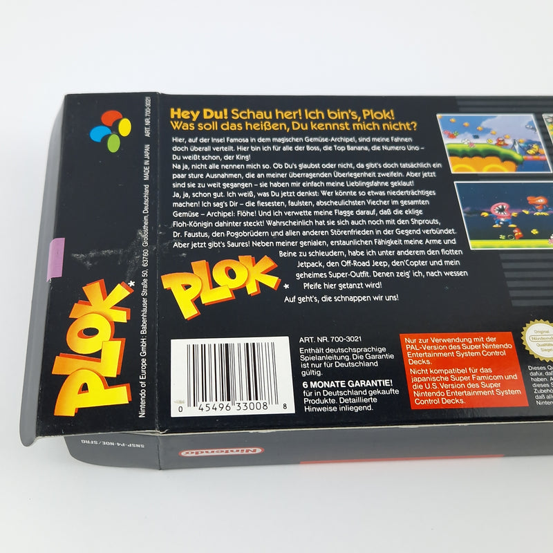 Super Nintendo Game: PLOK - Module Instructions OVP cib / SNES PAL NOE