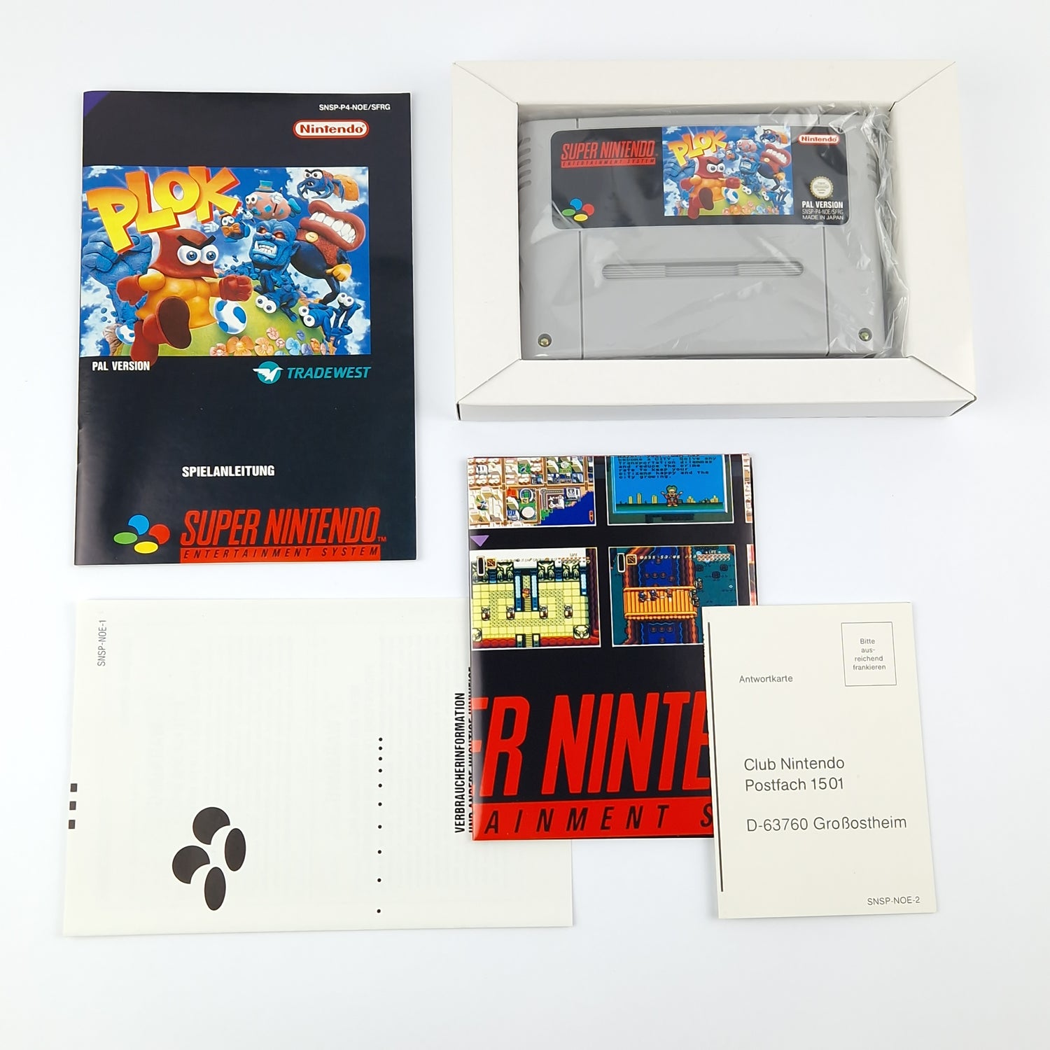 Super Nintendo Spiel : PLOK - Modul Anleitung OVP cib / SNES PAL NOE