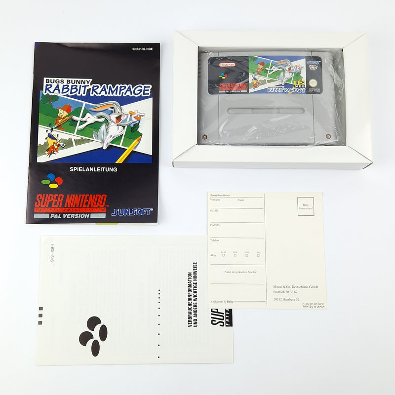 Super Nintendo Game: Bugs Bunny Rabbit Rampage - Module Instructions OVP cib SNES