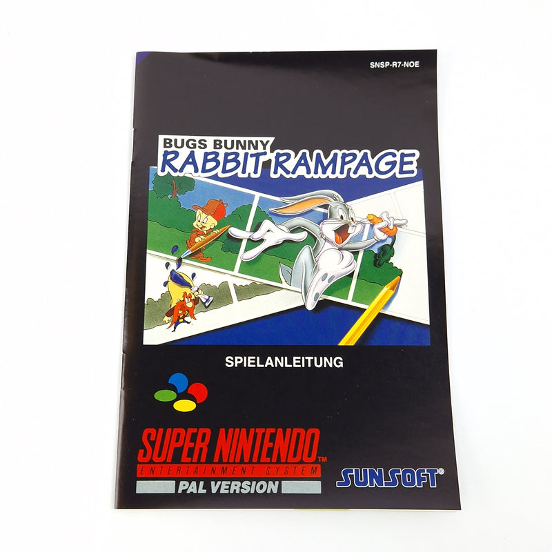 Super Nintendo Game: Bugs Bunny Rabbit Rampage - Module Instructions OVP cib SNES