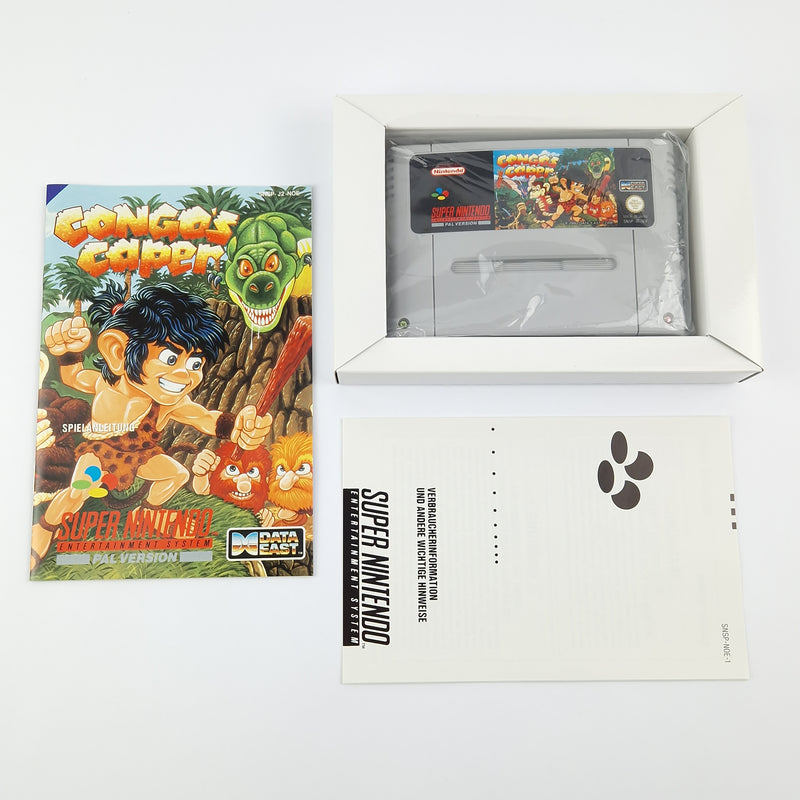 Super Nintendo Game: Congos Caper - Module Instructions OVP cib / SNES PAL NOE