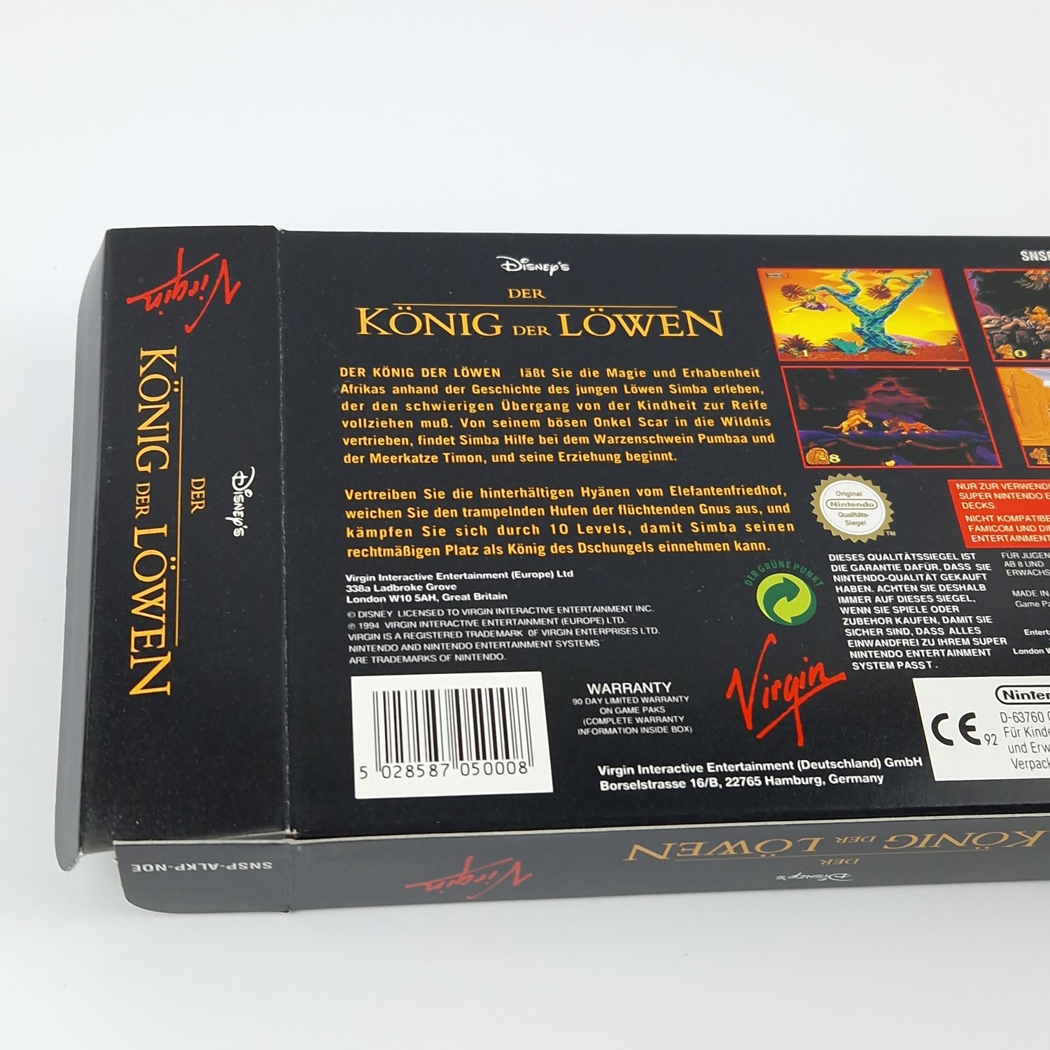 Super Nintendo Game: Disney's The Lion King - SNES cib OVP PAL NOE