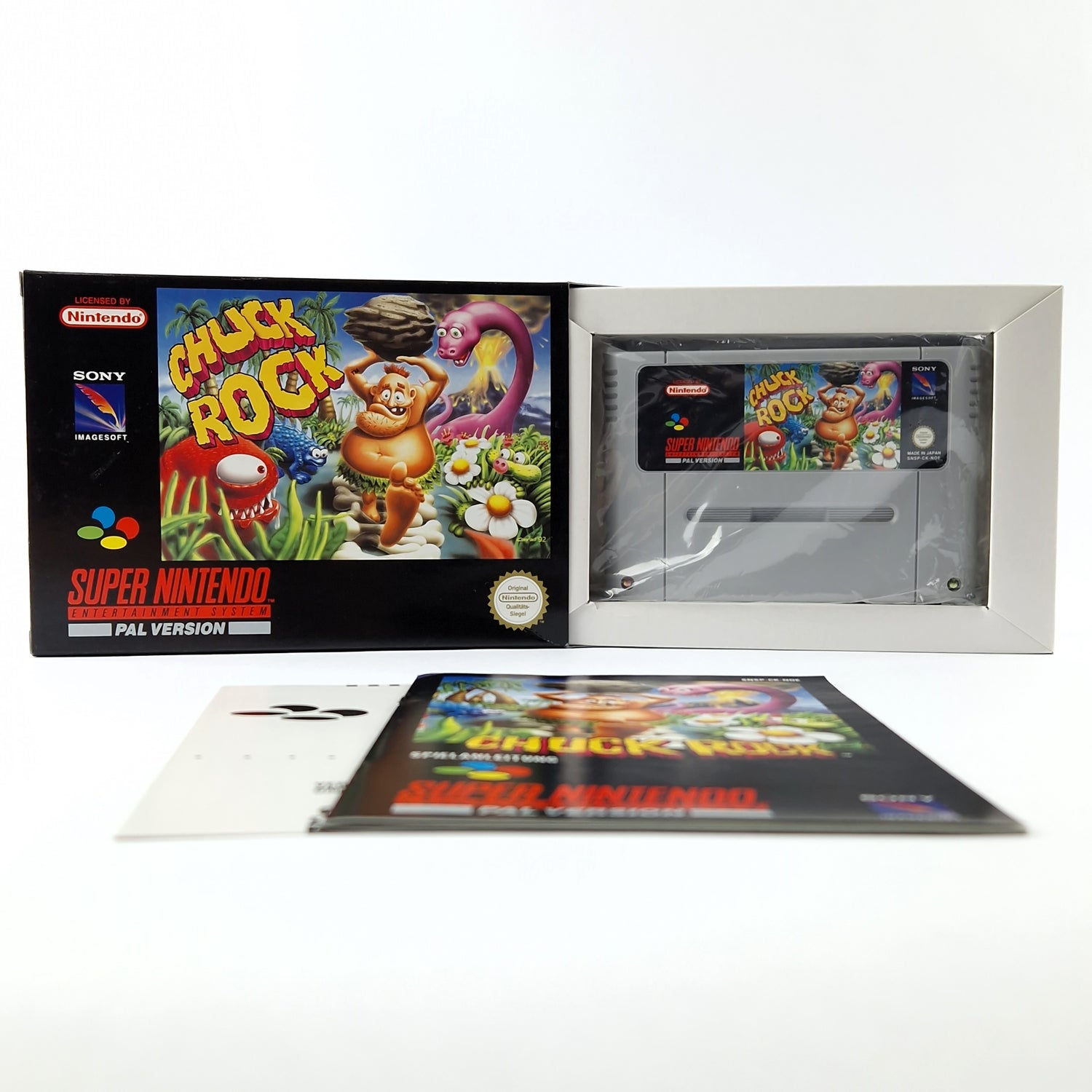 Super Nintendo Spiel : Chuck Rock - Modul Anleitung OVP cib | SNES PAL NOE