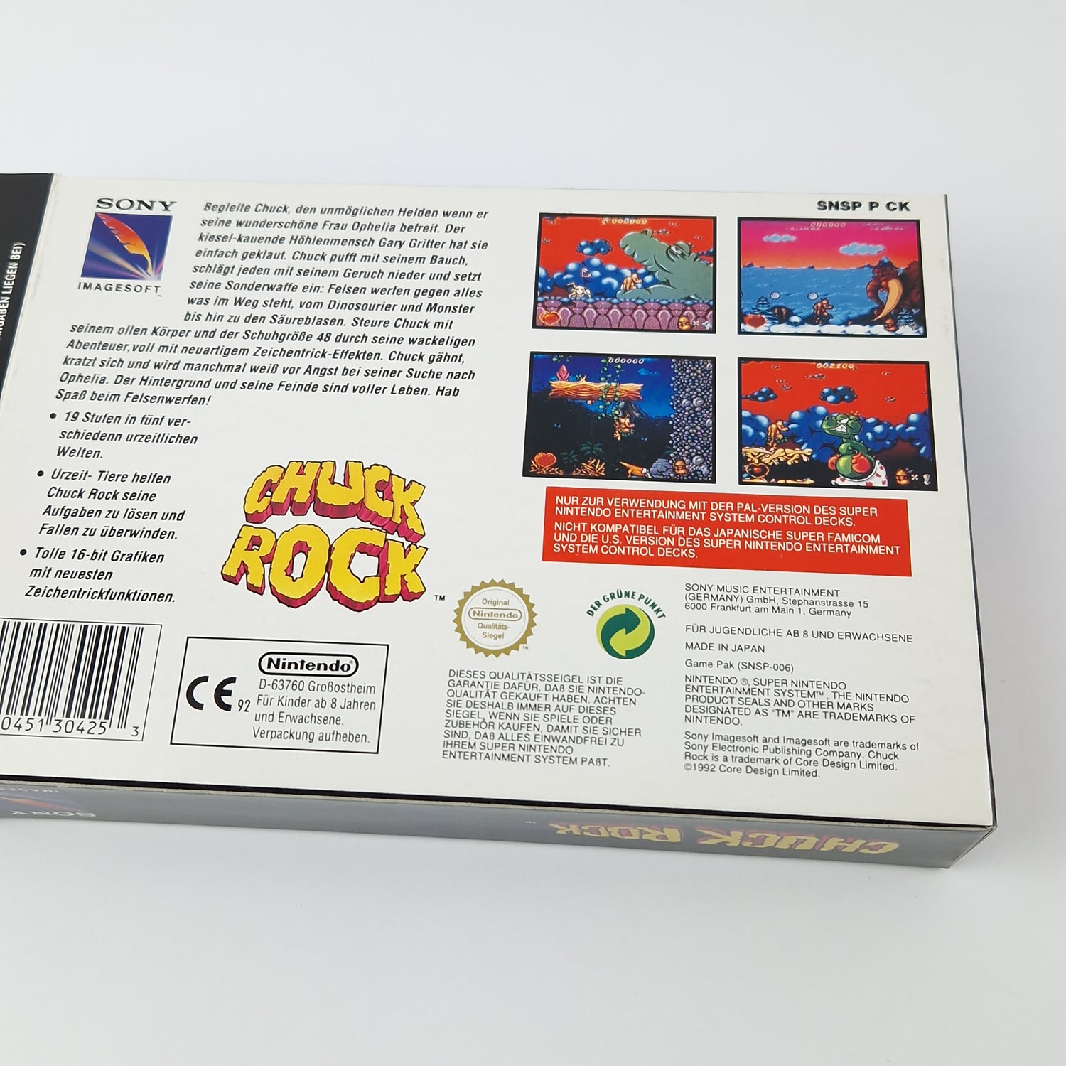 Super Nintendo Game: Chuck Rock - Module Instructions OVP cib | SNES PAL NOE