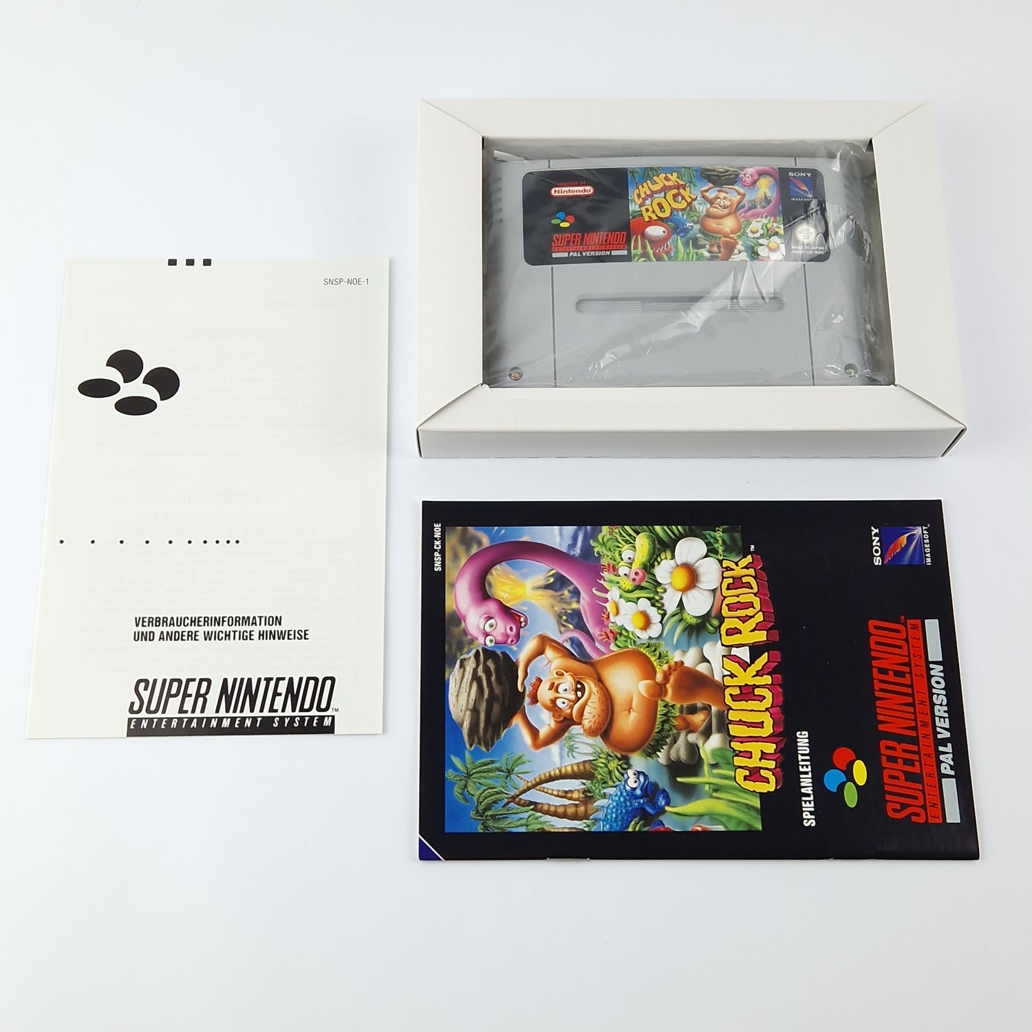 Super Nintendo Spiel : Chuck Rock - Modul Anleitung OVP cib | SNES PAL NOE