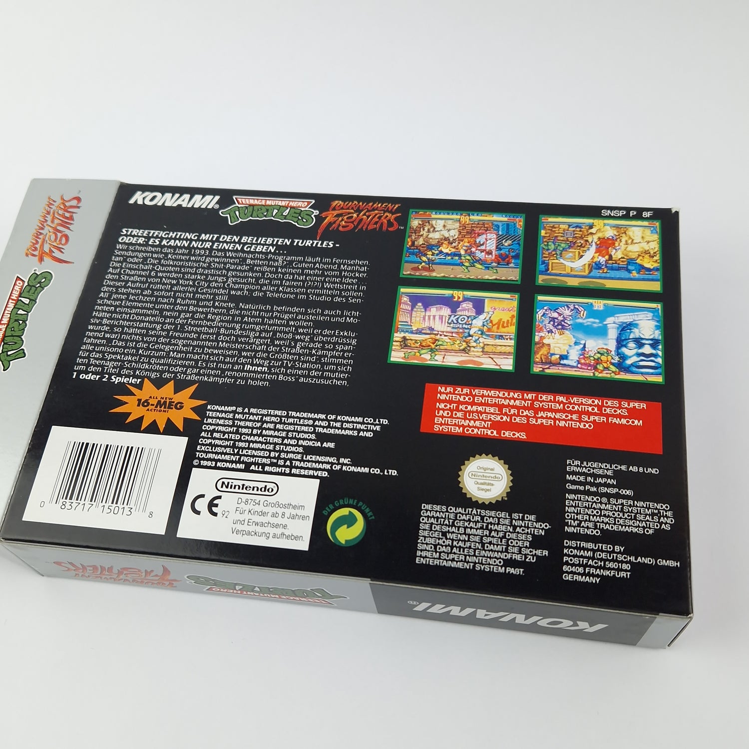 Super Nintendo Game: Teenage Mutant Hero Turtles Tournament Fighters SNES OVP
