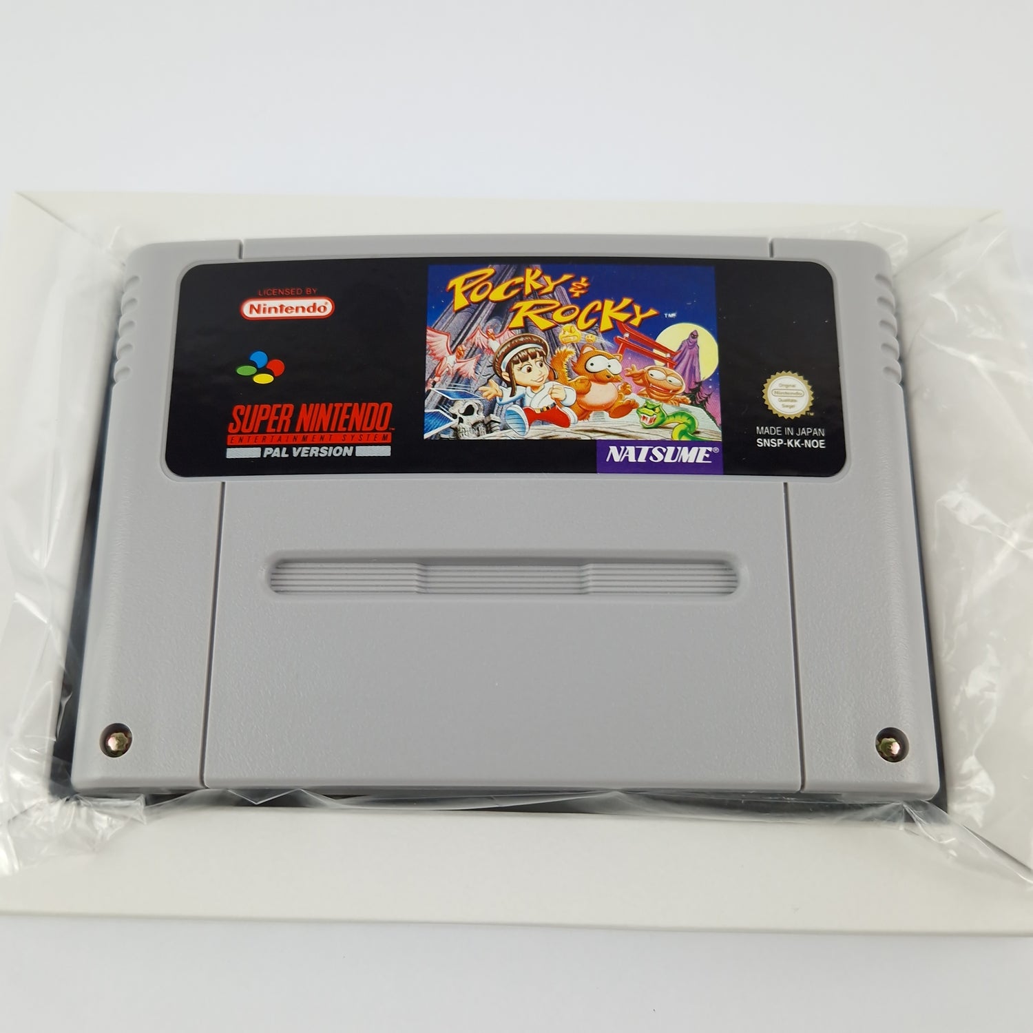 Super Nintendo Game: Pocky & Rocky - Module Instructions OVP cib / SNES PAL NOE