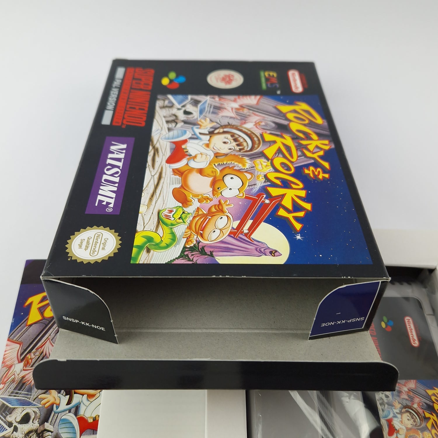 Super Nintendo Game: Pocky & Rocky - Module Instructions OVP cib / SNES PAL NOE