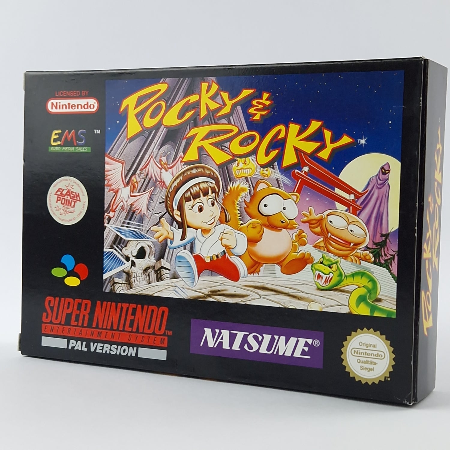 Super Nintendo Game: Pocky & Rocky - Module Instructions OVP cib / SNES PAL NOE