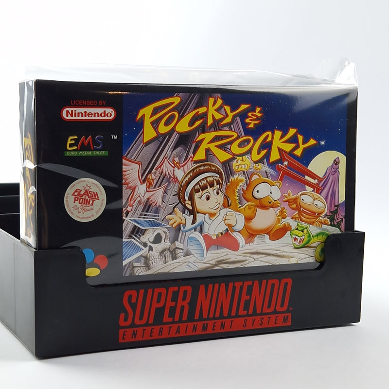 Super Nintendo Game: Pocky &amp; Rocky - Module Instructions OVP cib / SNES PAL NOE