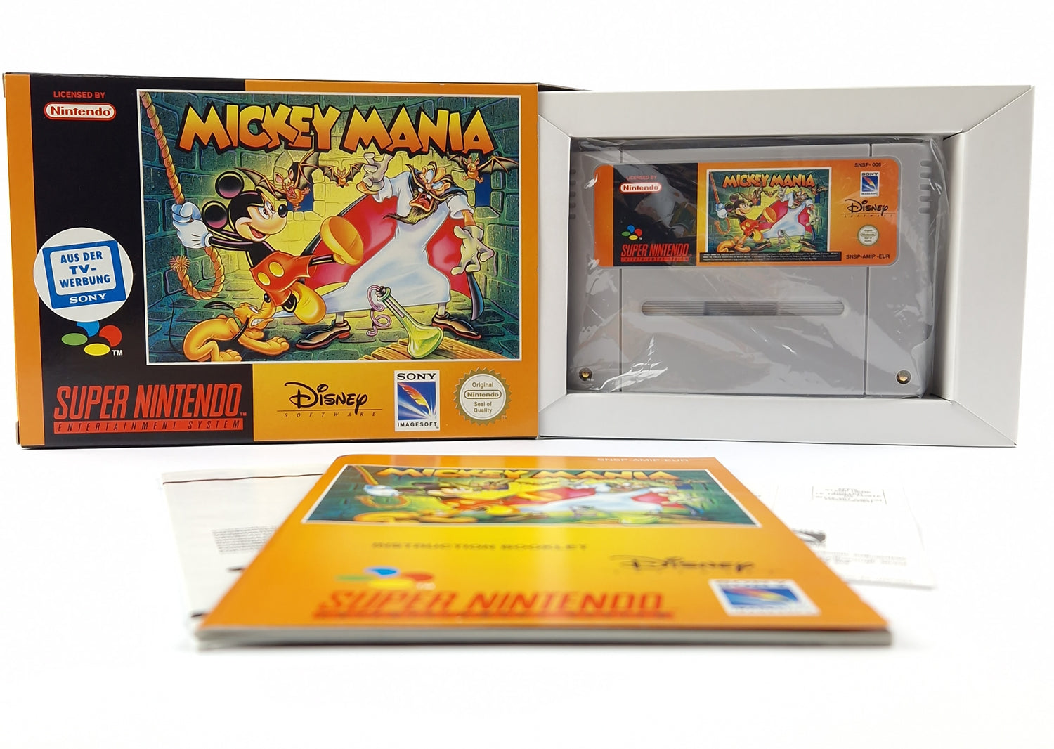 Super Nintendo Spiel : Mickey Mania - Modul Anleitung OVP cib / SNES Disney PAL