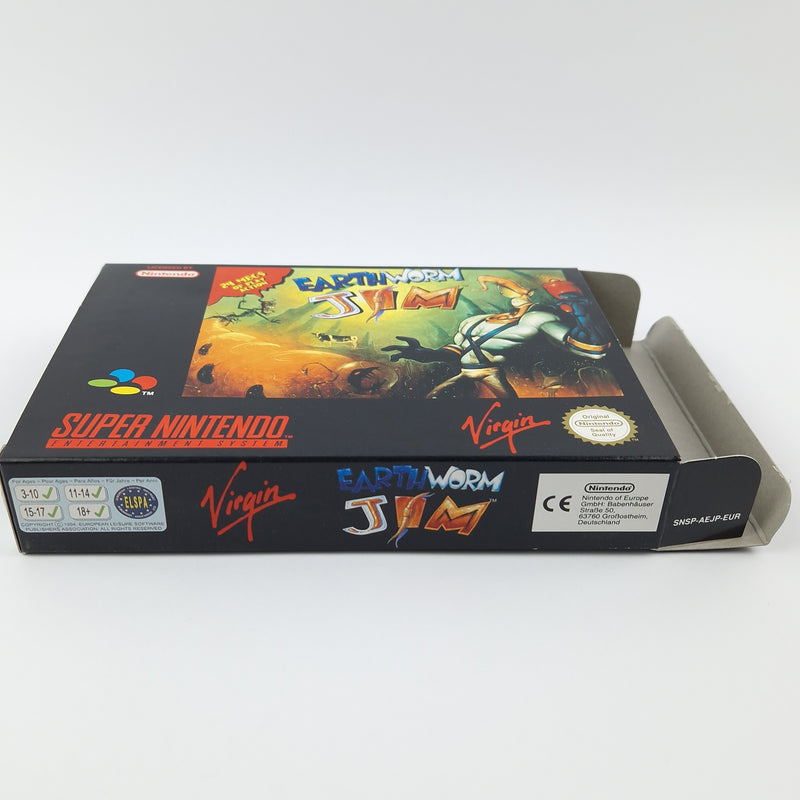 Super Nintendo Game: Earth Worm Jim - Module Instructions OVP cib / SNES PAL EUR