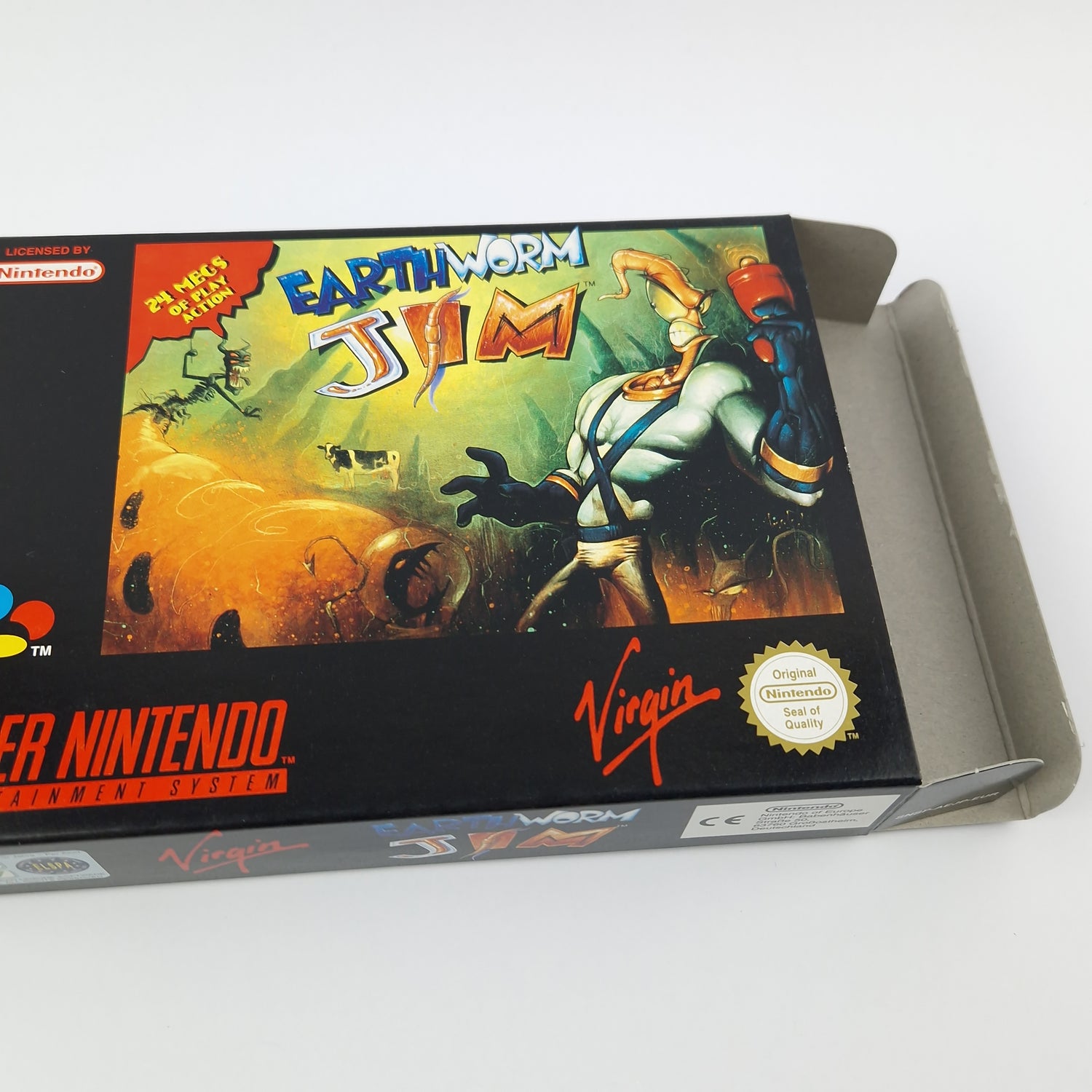 Super Nintendo Game: Earth Worm Jim - Module Instructions OVP cib / SNES PAL EUR