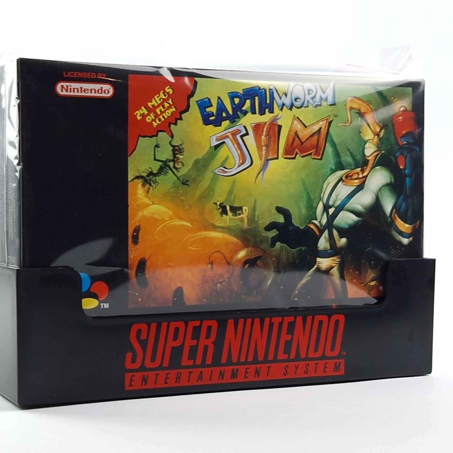 Super Nintendo Game: Earth Worm Jim - Module Instructions OVP cib / SNES PAL EUR