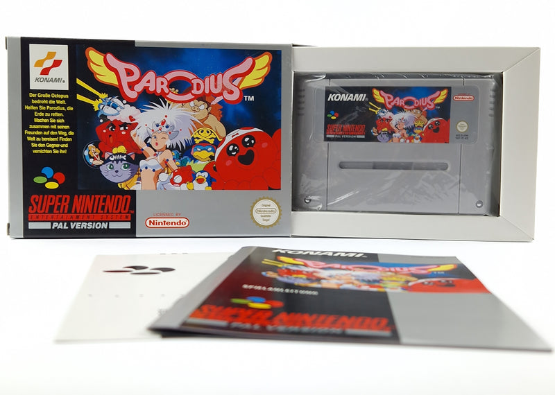 Super Nintendo Game: Parodius - Module Instructions OVP cib / SNES PAL NOE