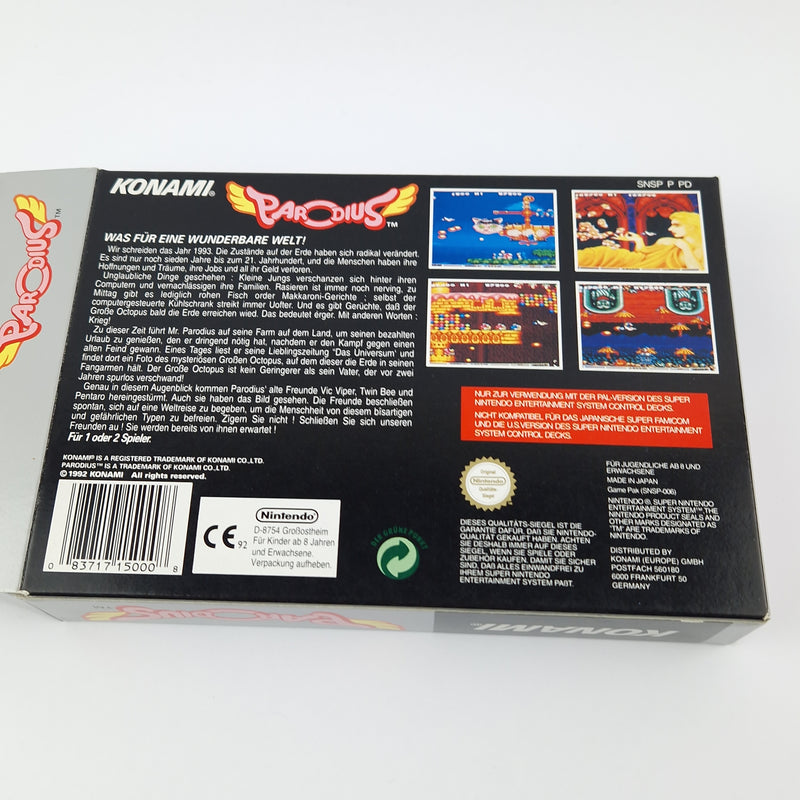 Super Nintendo Game: Parodius - Module Instructions OVP cib / SNES PAL NOE