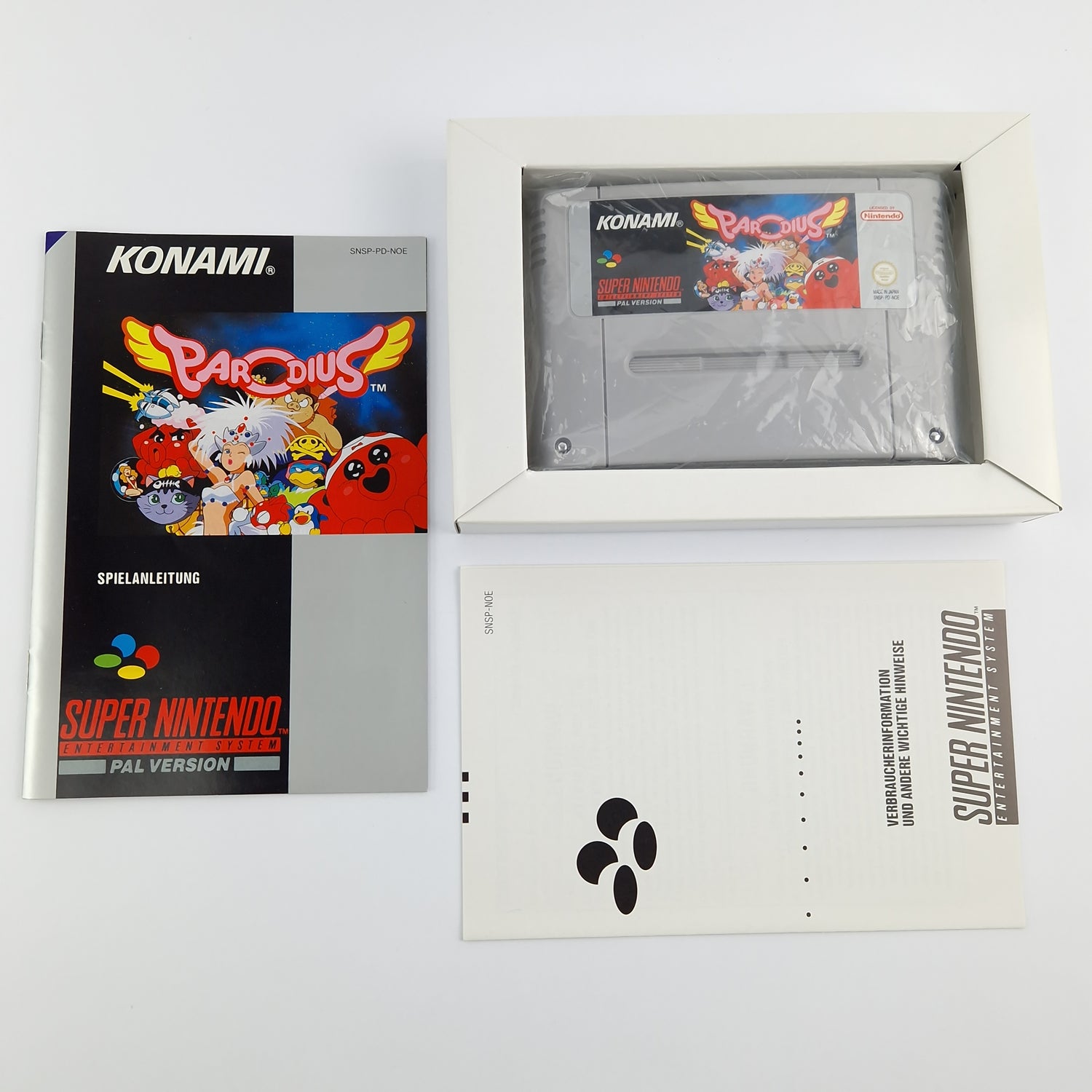 Super Nintendo Spiel : Parodius - Modul Anleitung OVP cib / SNES PAL NOE