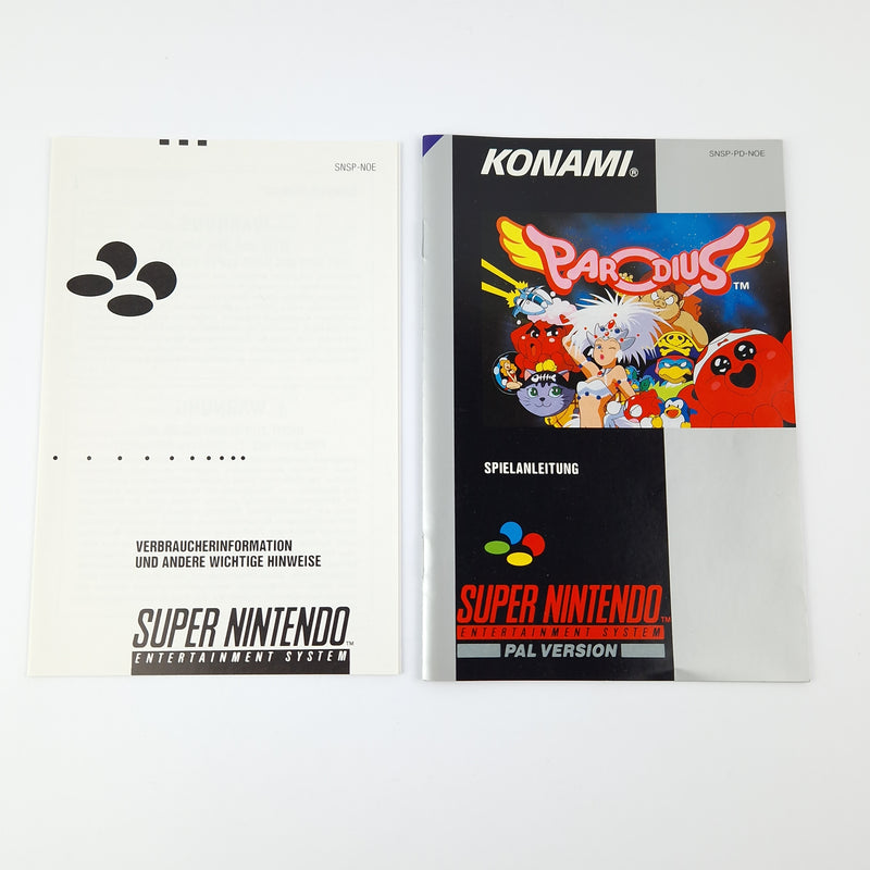 Super Nintendo Spiel : Parodius - Modul Anleitung OVP cib / SNES PAL NOE
