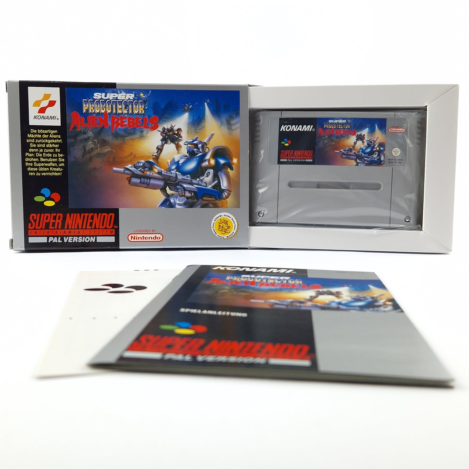 Super Nintendo Spiel : Super Probotector Alien Rebels - OVP cib / SNES PAL NOE-1
