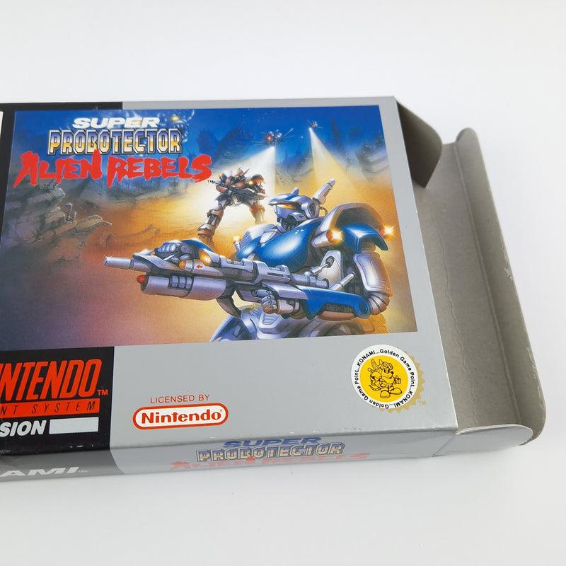 Super Nintendo Spiel : Super Probotector Alien Rebels - OVP cib / SNES PAL NOE-1
