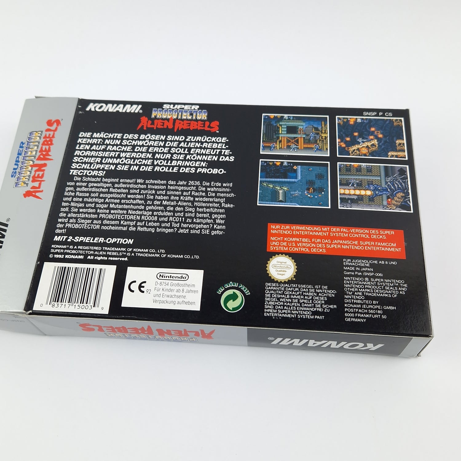Super Nintendo Spiel : Super Probotector Alien Rebels - OVP cib / SNES PAL NOE-1