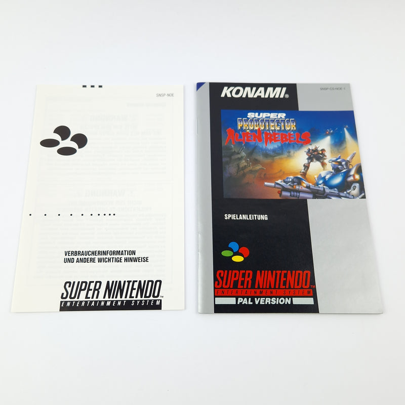 Super Nintendo Spiel : Super Probotector Alien Rebels - OVP cib / SNES PAL NOE-1