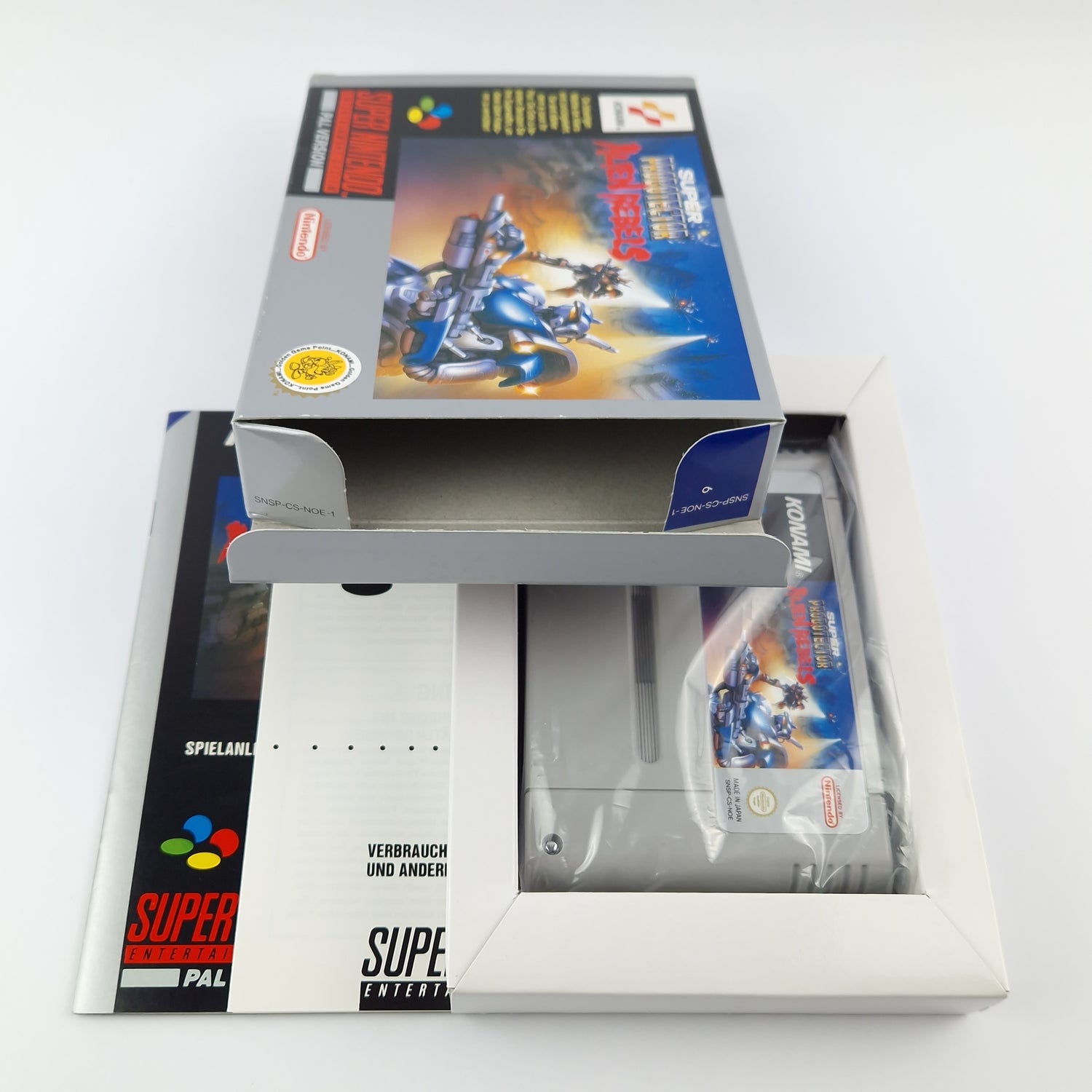 Super Nintendo Spiel : Super Probotector Alien Rebels - OVP cib / SNES PAL NOE-1