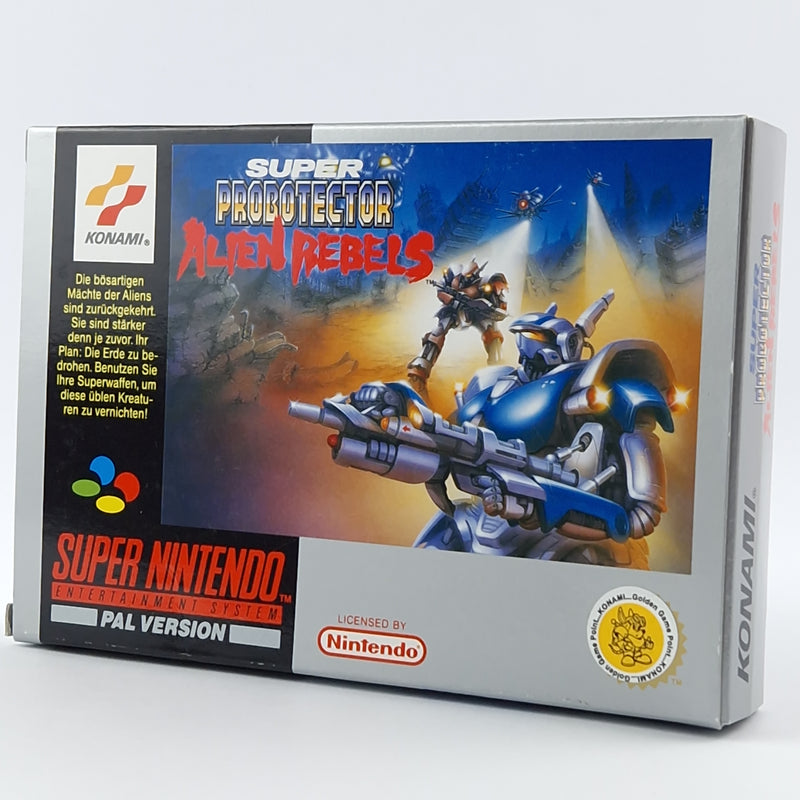 Super Nintendo Spiel : Super Probotector Alien Rebels - OVP cib / SNES PAL NOE-1