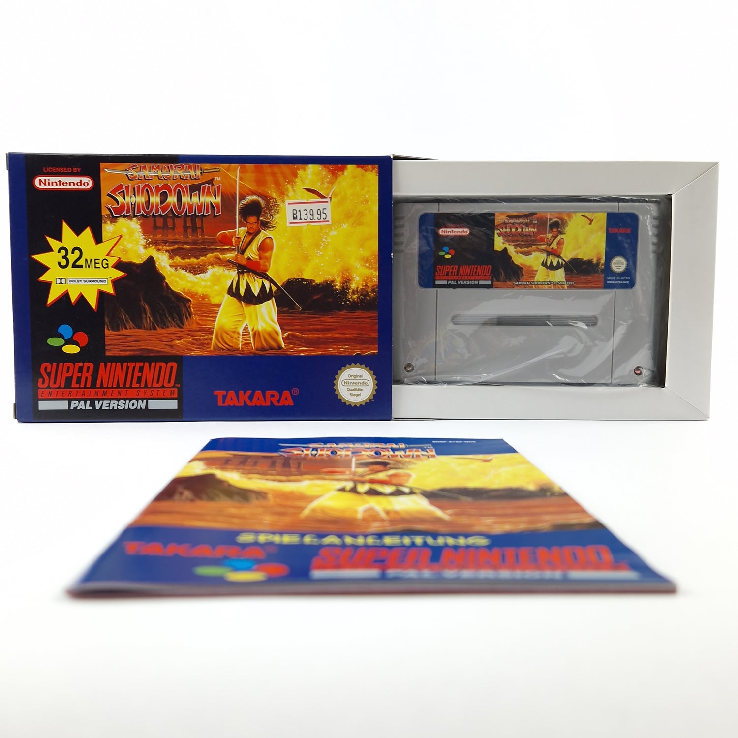 Super Nintendo Spiel : Samurai Shodown - Modul Anleitung OVP cib Box / SNES PAL