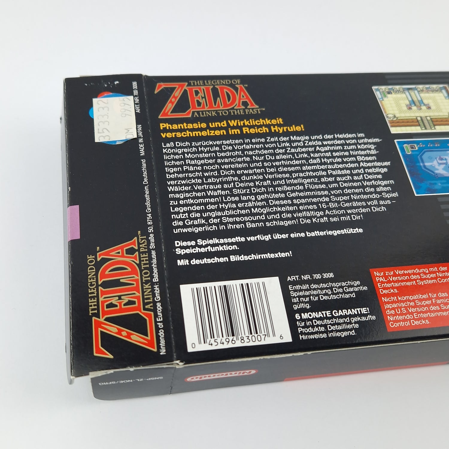 Super Nintendo Game: Zelda a link to the Past - Module Instructions OVP CIB SNES