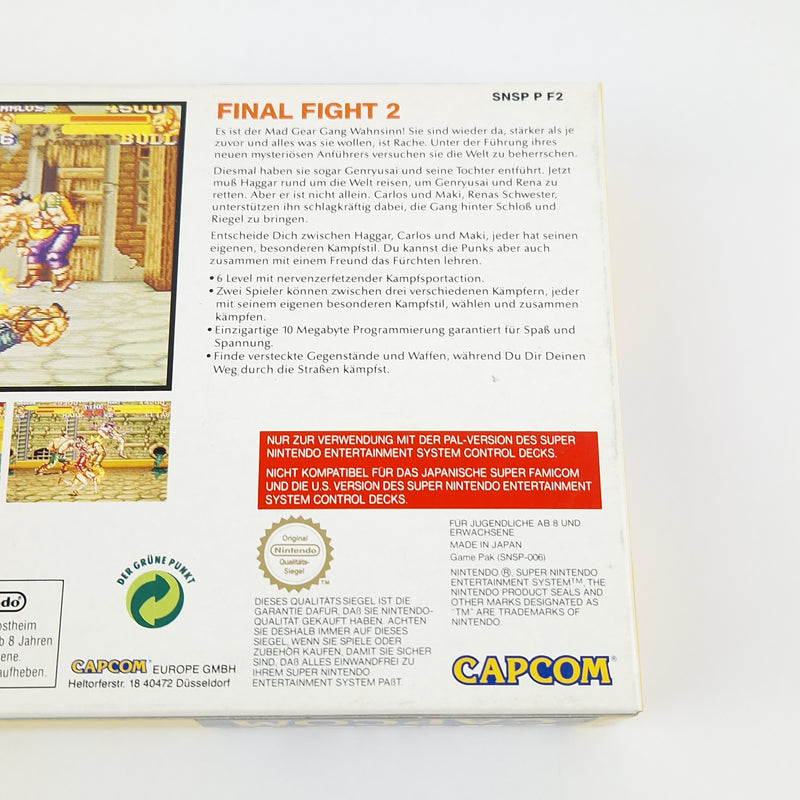 Super Nintendo Game: Final Fight 2 - Module Instructions OVP CIB SNES PAL NOE