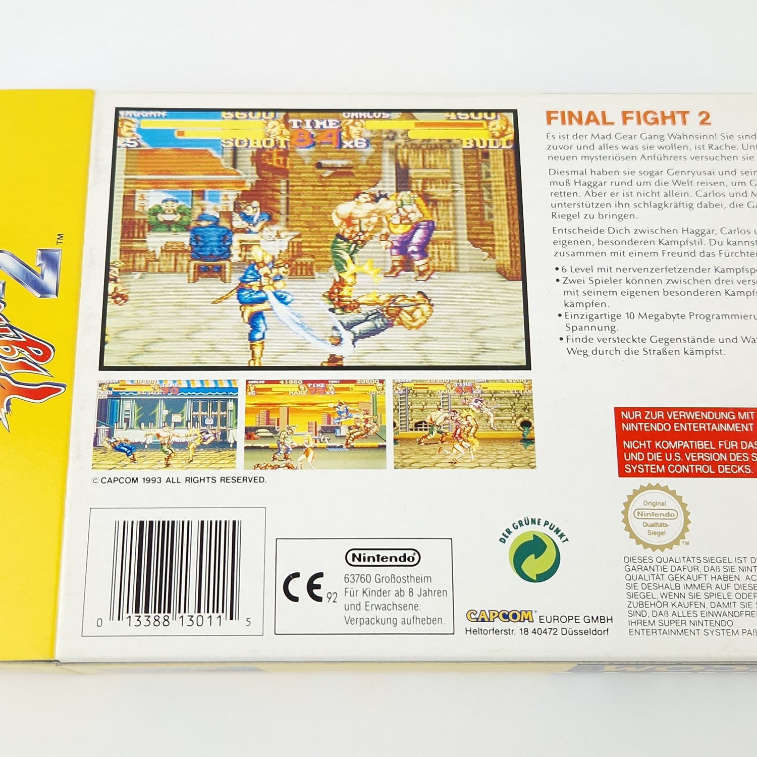 Super Nintendo Spiel : Final Fight 2 - Modul Anleitung OVP CIB SNES PAL NOE