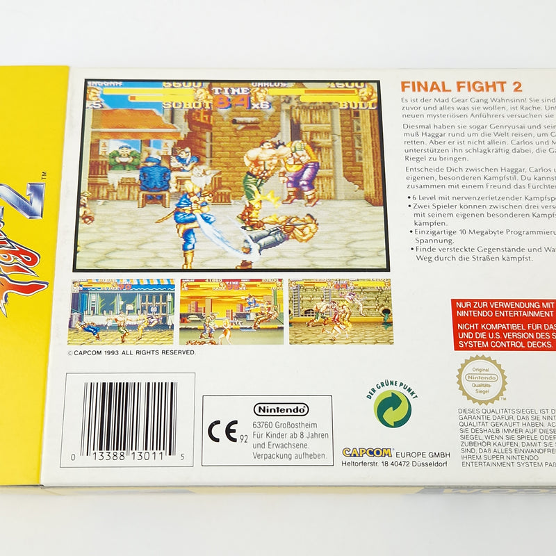 Super Nintendo Spiel : Final Fight 2 - Modul Anleitung OVP CIB SNES PAL NOE