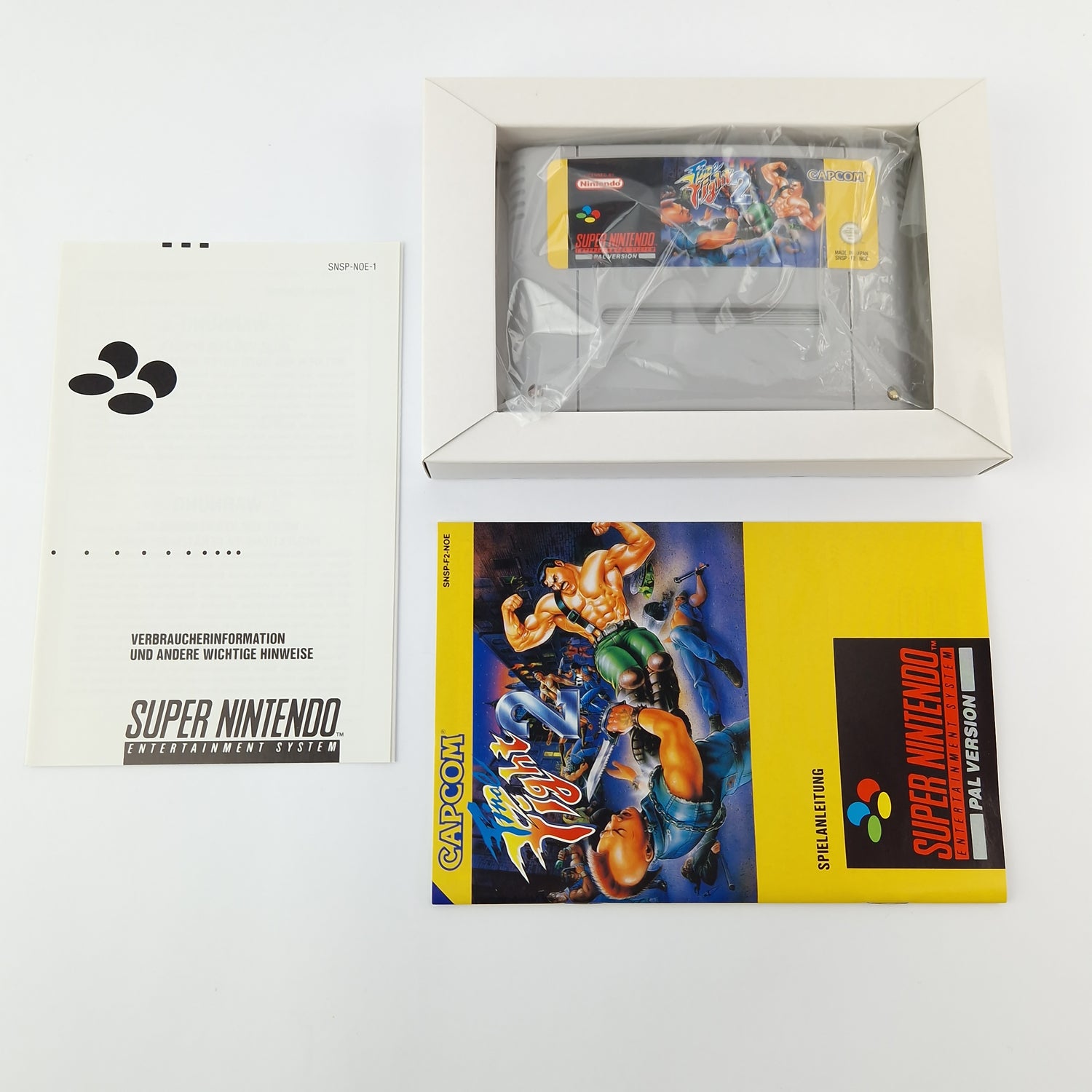 Super Nintendo Spiel : Final Fight 2 - Modul Anleitung OVP CIB SNES PAL NOE