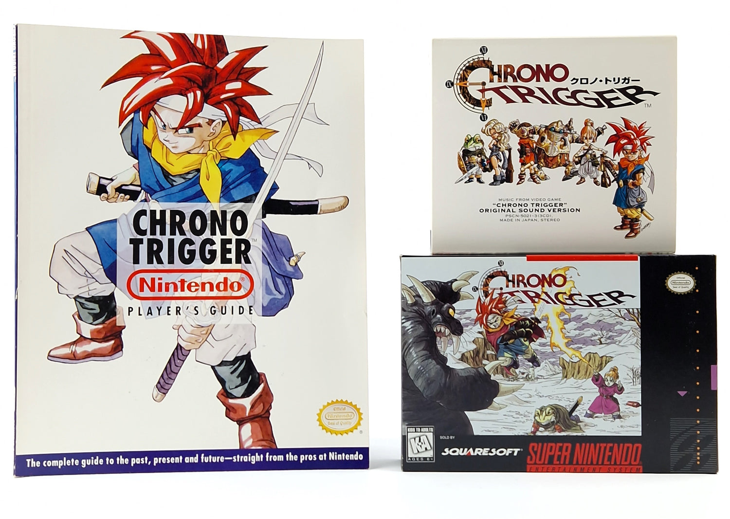 Super Nintendo game: Chrono Trigger + game advisor + soundtrack - SNES original packaging